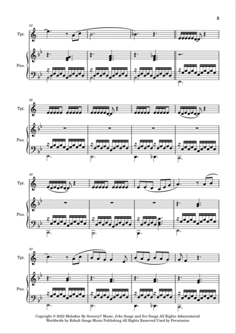 Golden Hour B-Flat Trumpet scores gallery preview page 3
