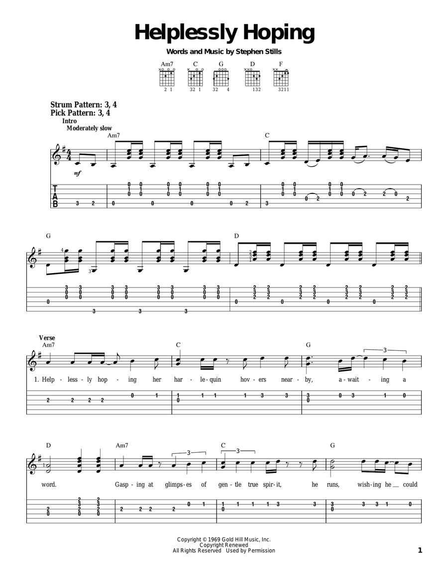 Helplessly Hoping Helplessly Hoping Acoustic Guitar scores gallery preview page 1