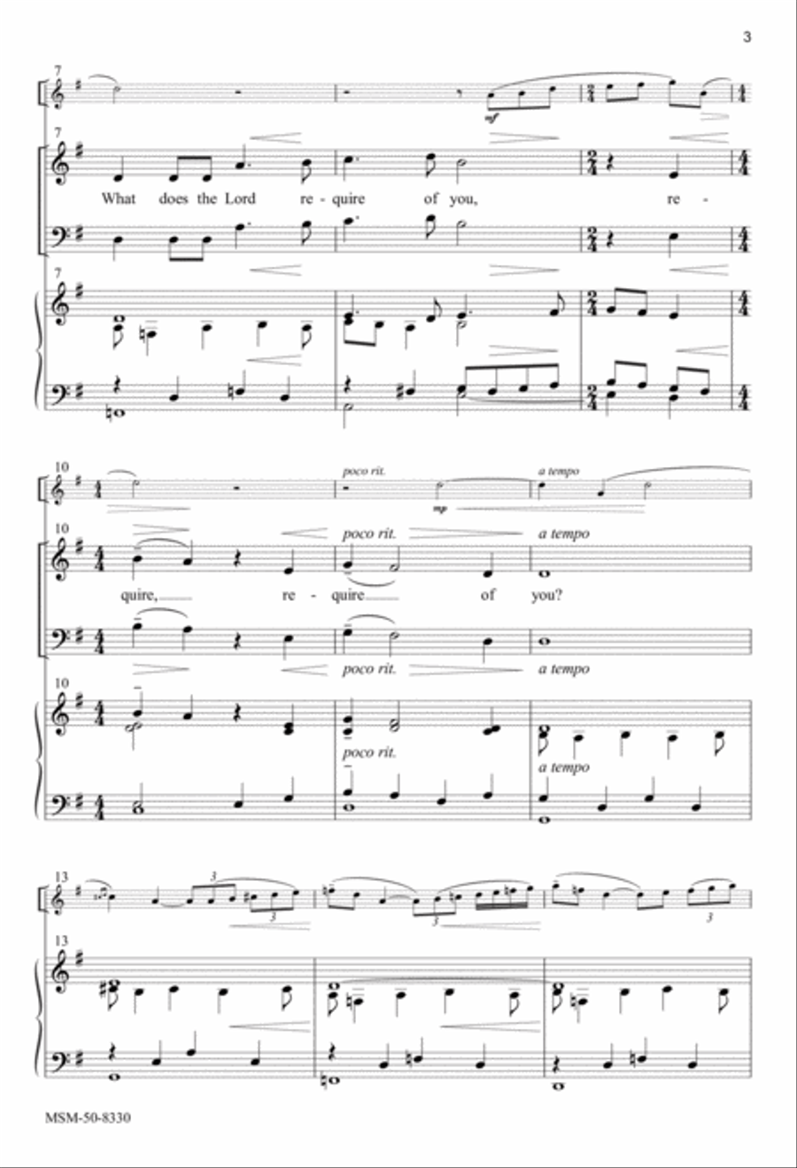 What Does the Lord Require of You? 4-Part scores gallery preview page 3