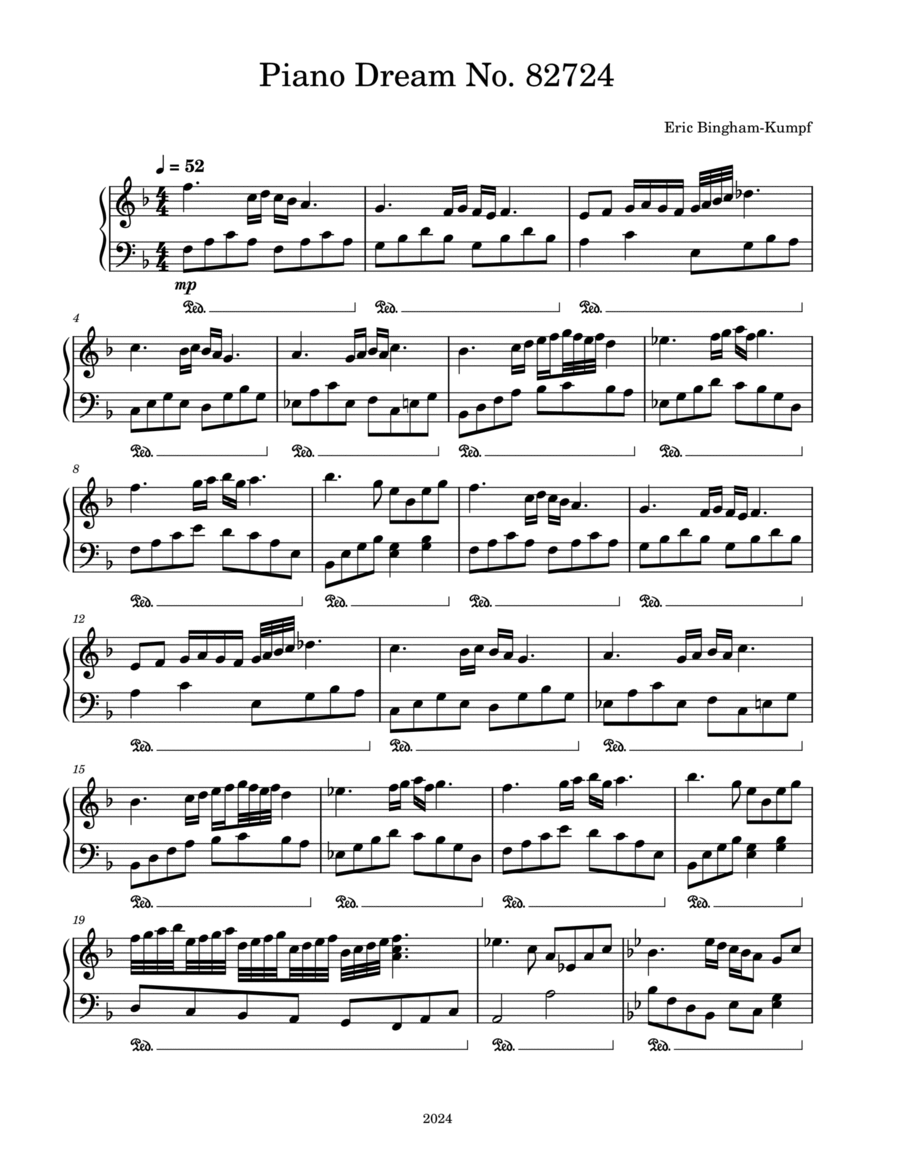 Piano Dream No. 82724 Piano Solo scores gallery preview page 1