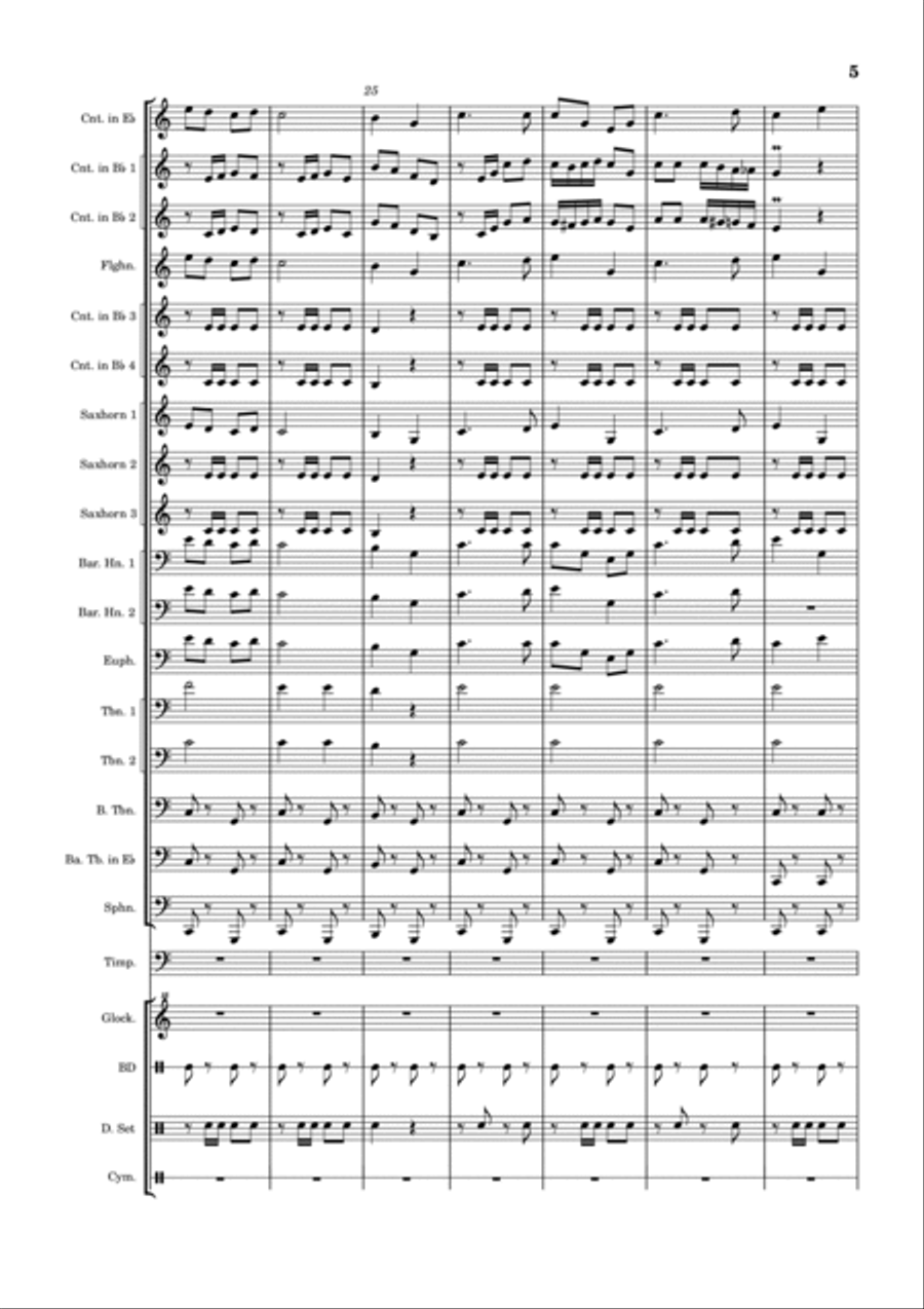 Quick March 'Beltane Fantasia' Brass Band scores gallery preview page 5