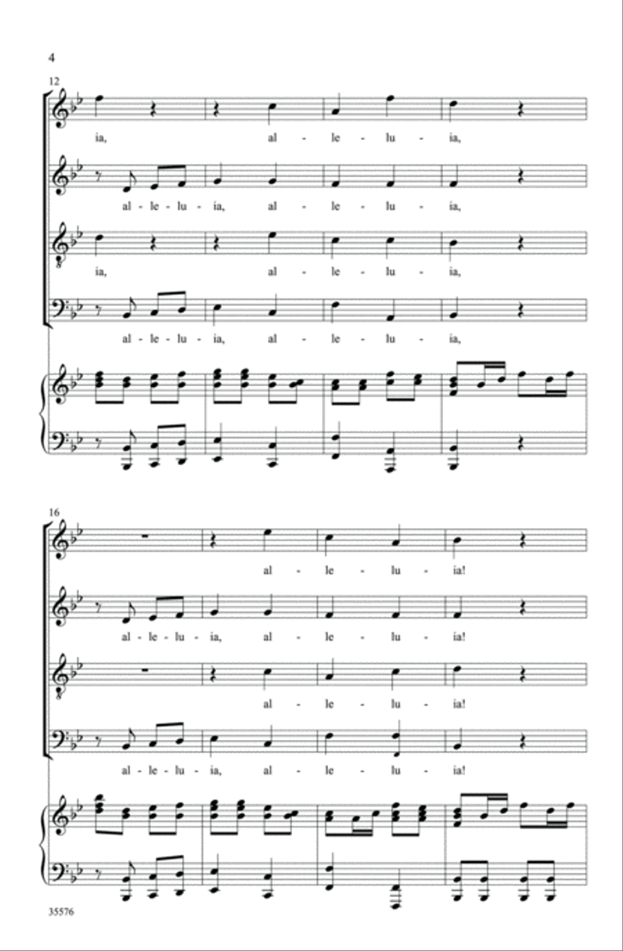 Alleluia (from Regina Coeli, K. 108) 4-Part scores gallery preview page 3