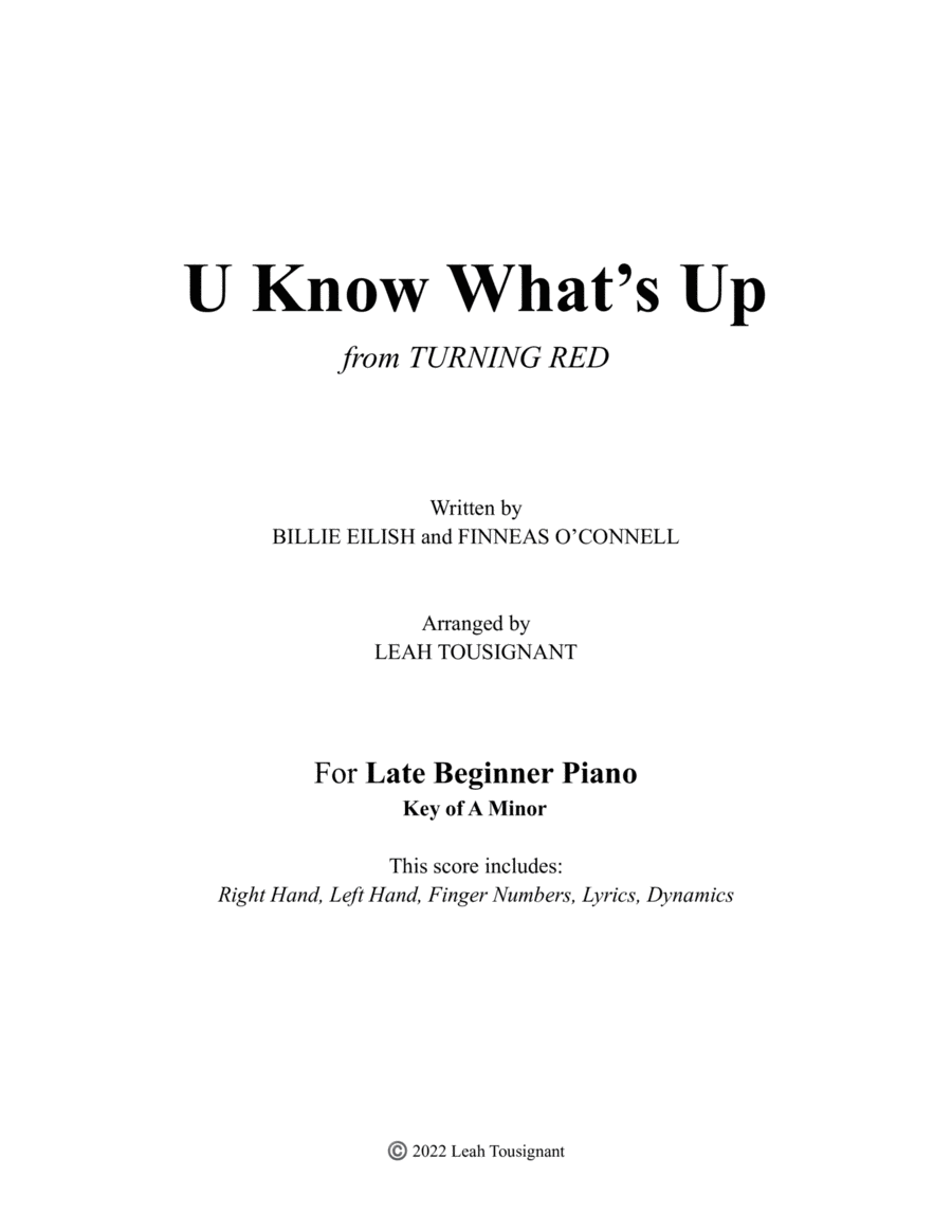 U Know What's Up Voice scores gallery preview page 1