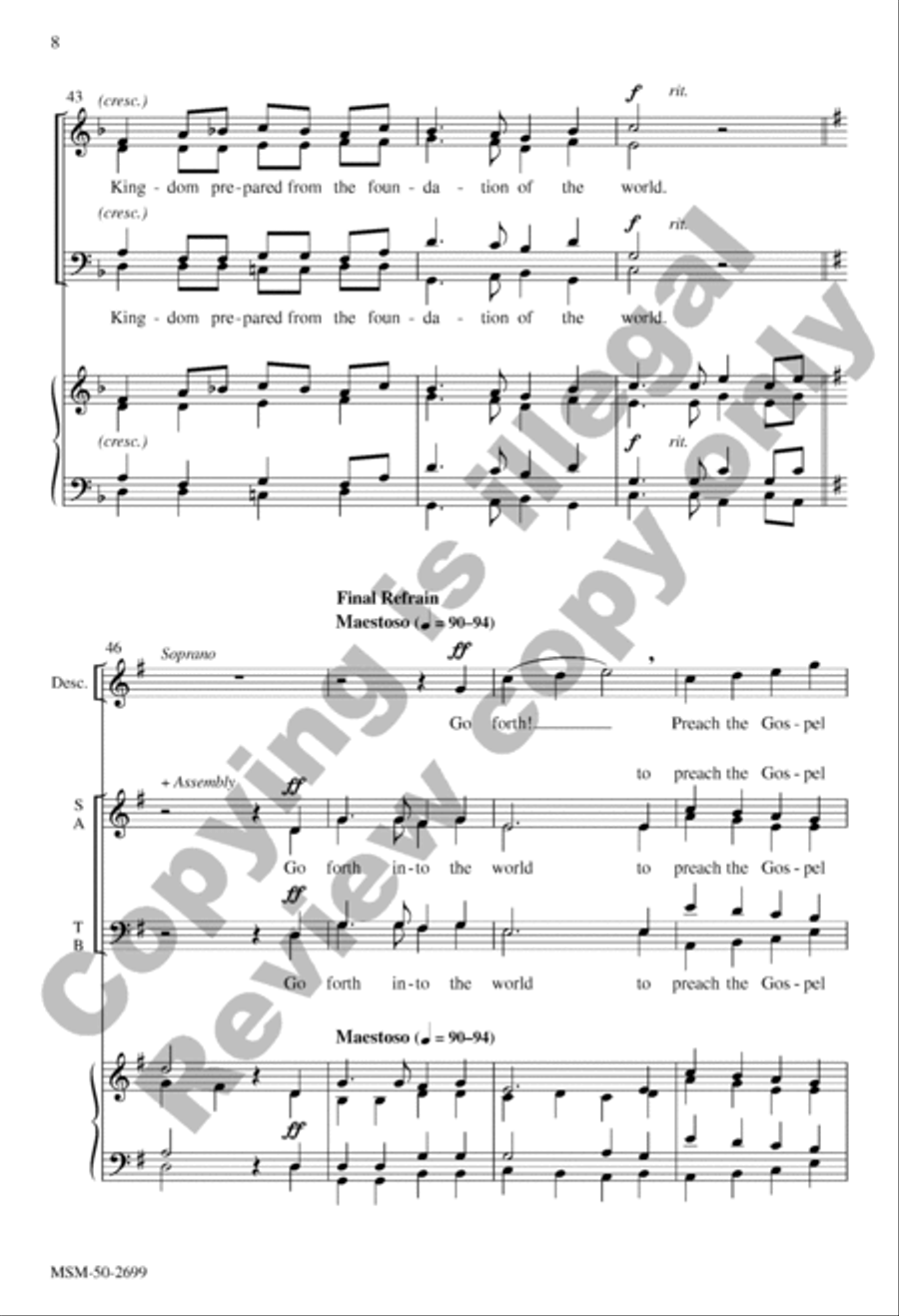 Serve in Faith and Charity (Choral Score) 4-Part scores gallery preview page 8