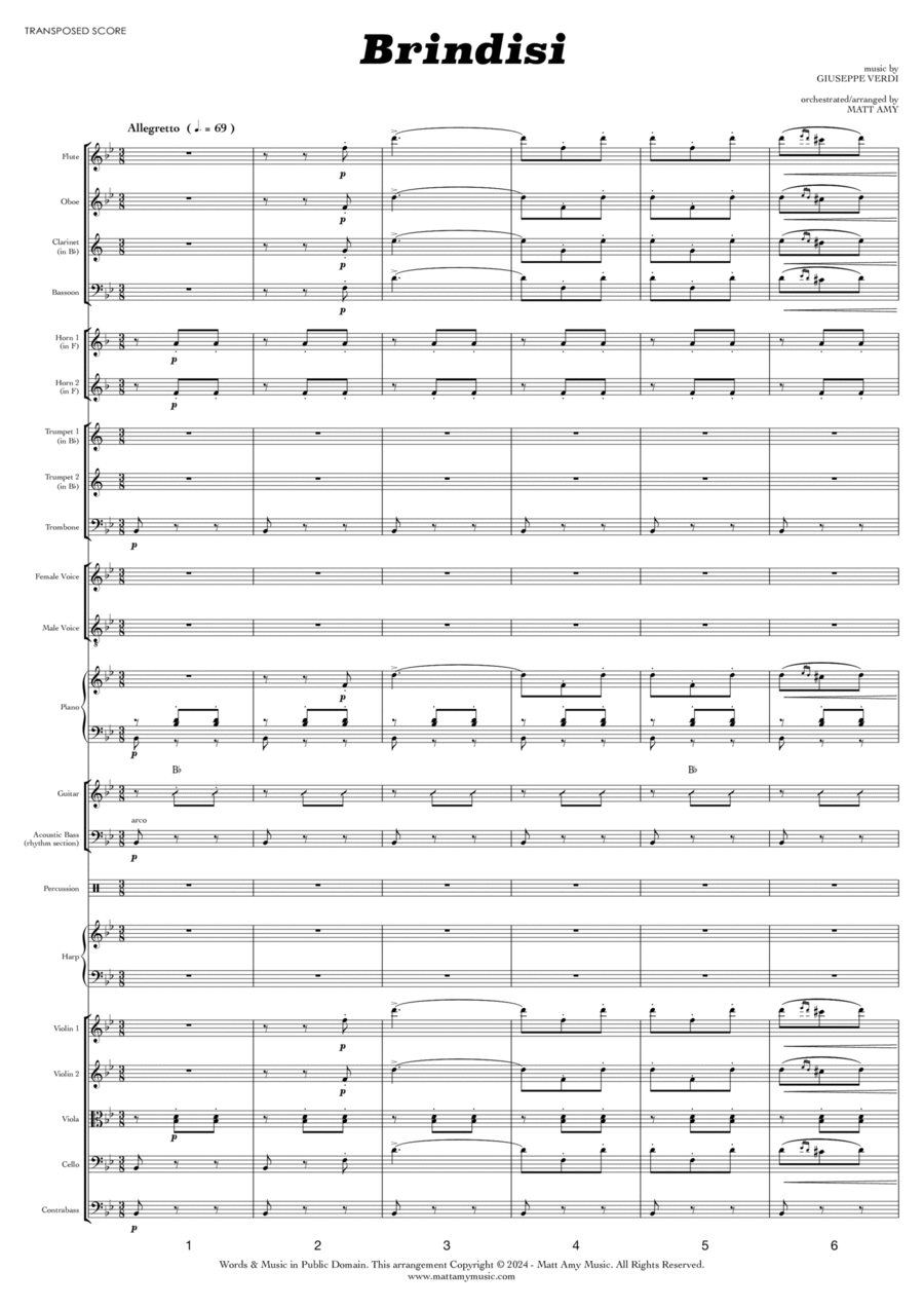 Brindisi Full Orchestra scores gallery preview page 1