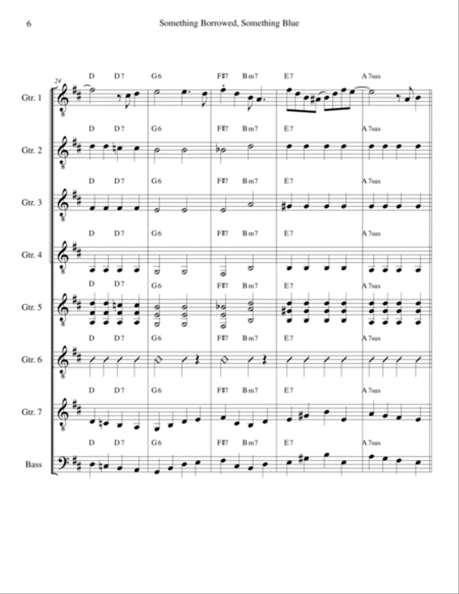 Something Borrowed, Something Blue (for Guitar Ensemble) Guitar Ensemble scores gallery preview page 6