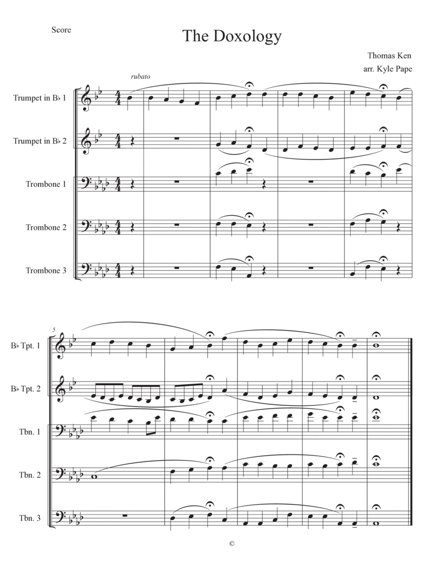 The Doxology The Doxology Brass Quintet scores gallery preview page 1