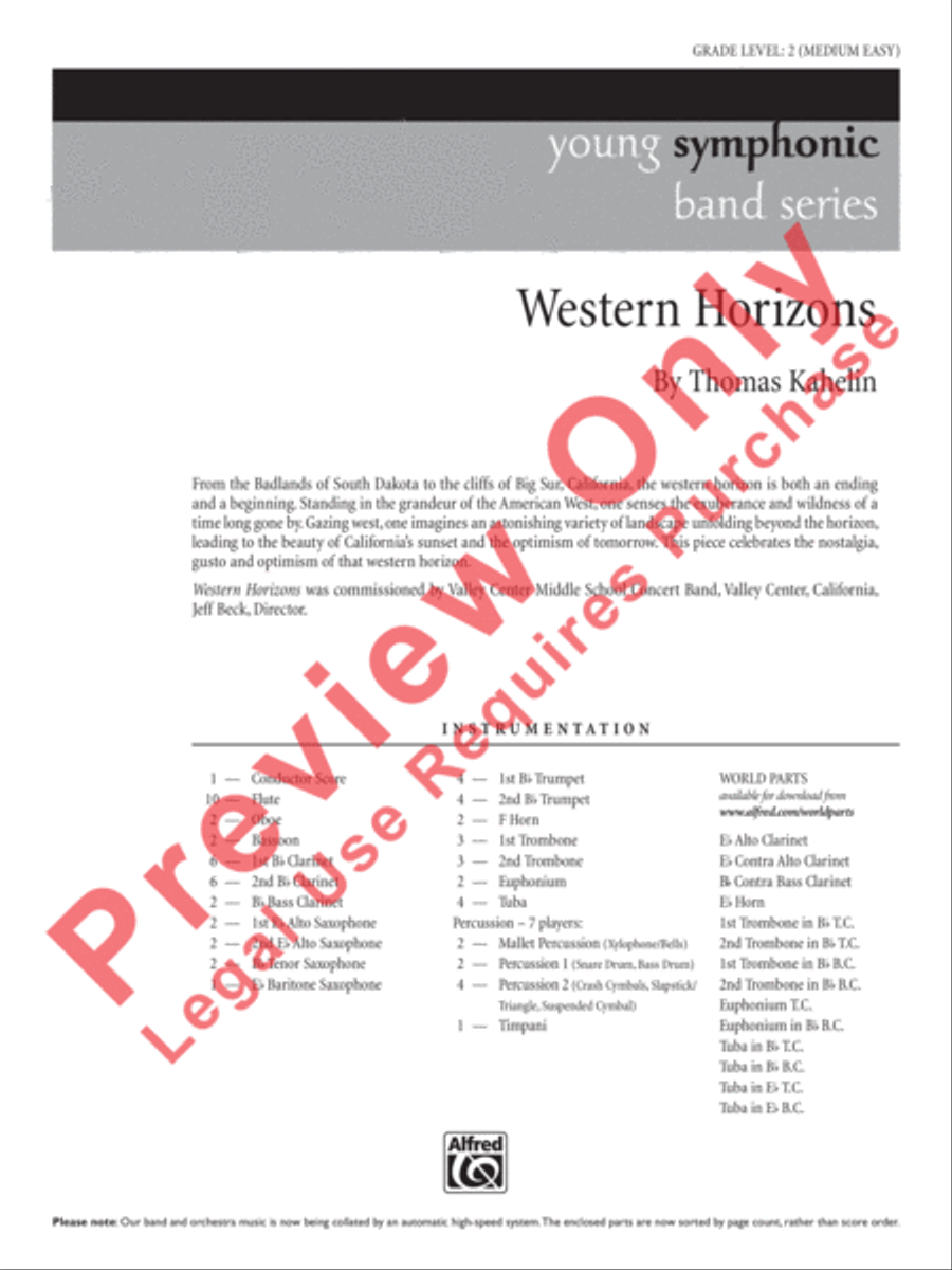 Western Horizons Concert Band scores gallery preview page 2