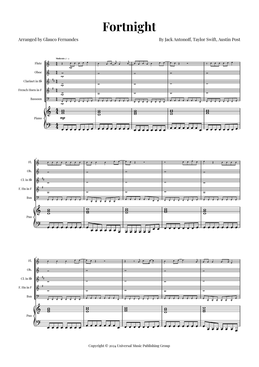 Fortnight Woodwind Quintet scores gallery preview page 1