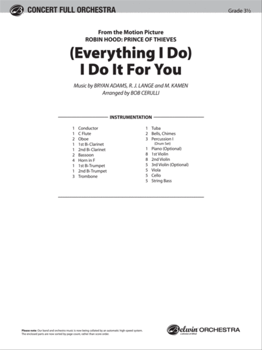 (Everything I Do) I Do It for You Full Orchestra scores gallery preview page 2