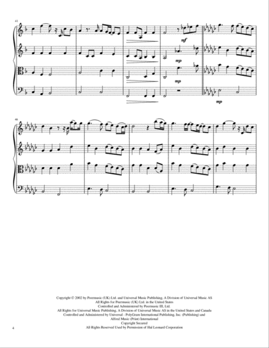 You Raise Me Up You Raise Me Up String Quartet scores gallery preview page 5