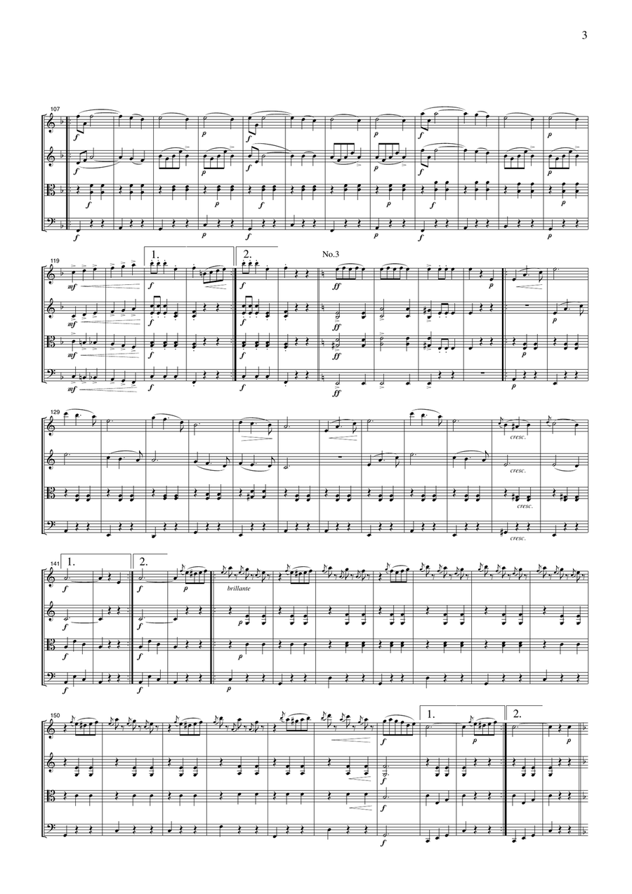 Ivanovici Donauwellen, for string quartet, CI001 String Quartet scores gallery preview page 3