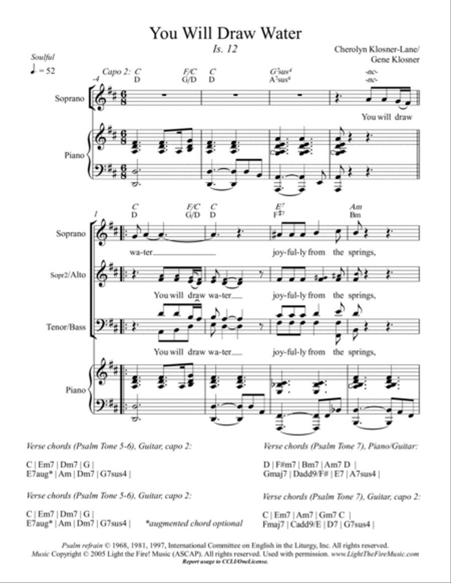 You Will Draw Water (Is. 12) [Octavo - Complete Package] 4-Part scores gallery preview page 3