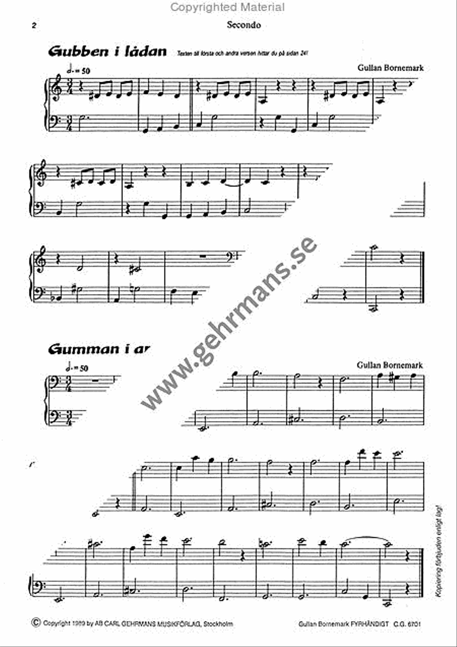 Bornemark fyrhandigt Bornemark fyrhandigt Piano Duet scores gallery preview page 3
