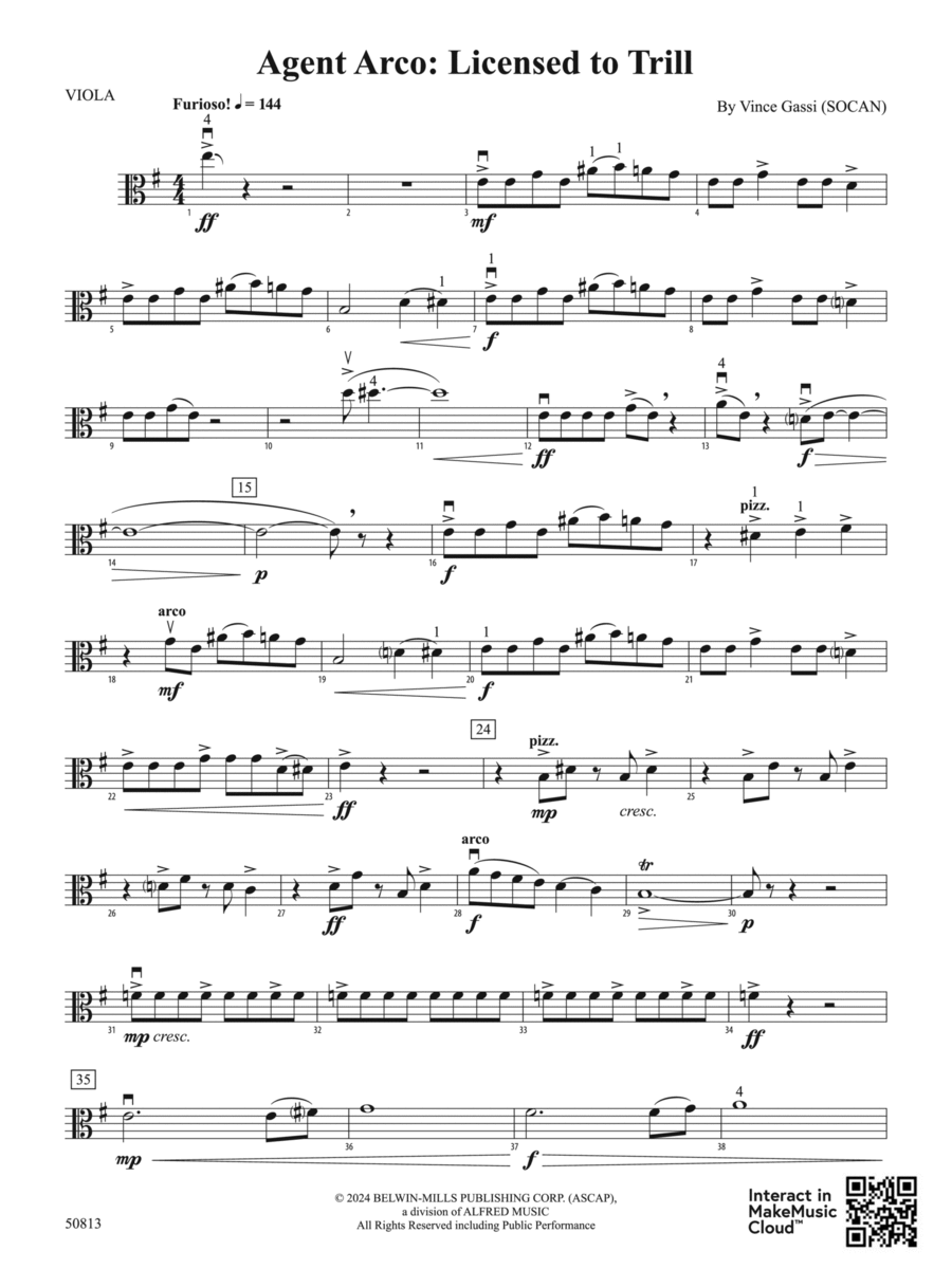 Agent Arco: Licensed to Trill: Viola String Orchestra scores gallery preview page 1