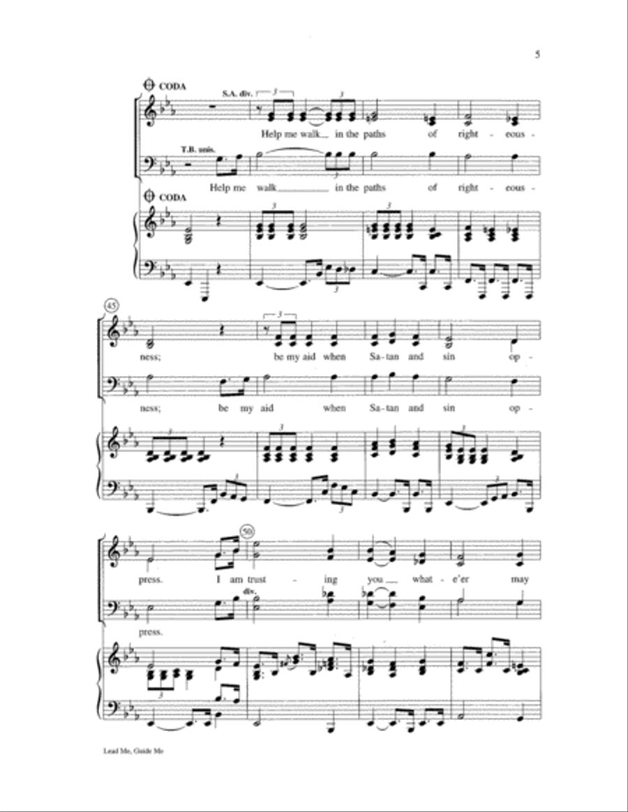 Lead Me, Guide Me 4-Part scores gallery preview page 5