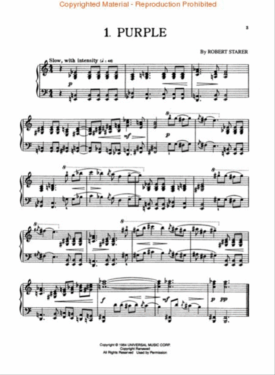 Robert Starer – Sketches in Color Piano scores gallery preview page 2