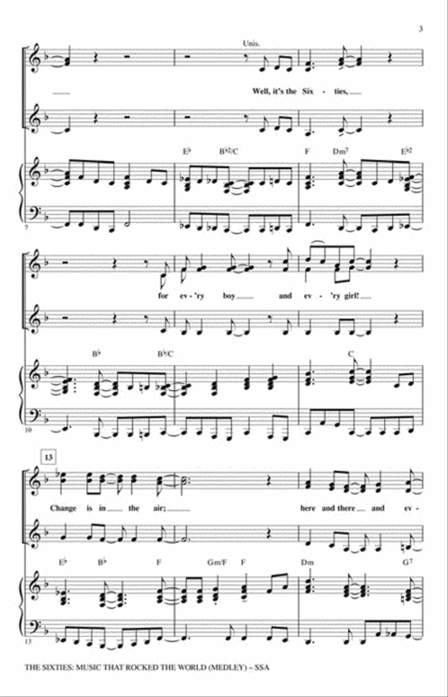 The Sixties: Music that Rocked the World SSA scores gallery preview page 3