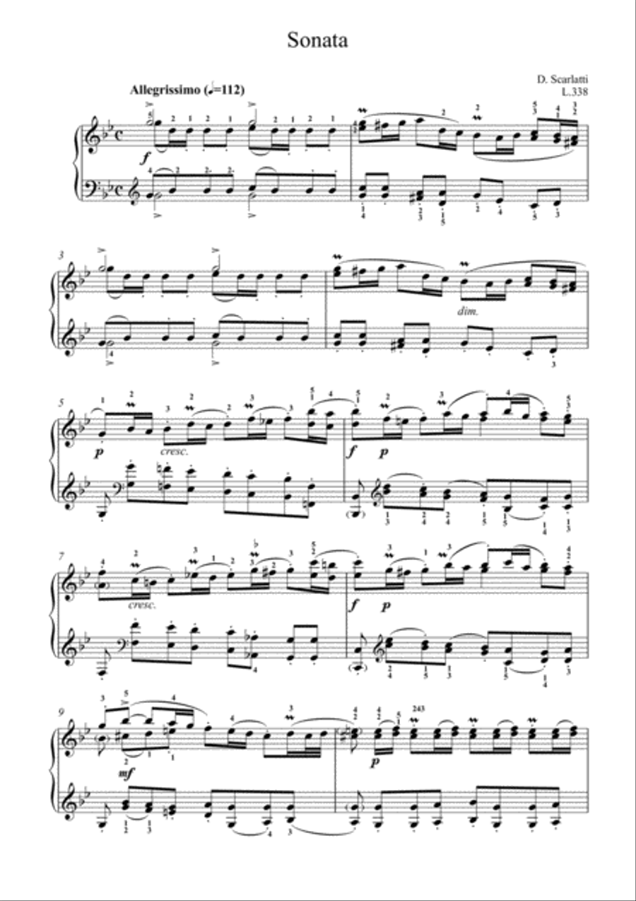 Scarlatti-Sonata in g-minor L.338 K.450(piano) Piano Solo scores gallery preview page 2