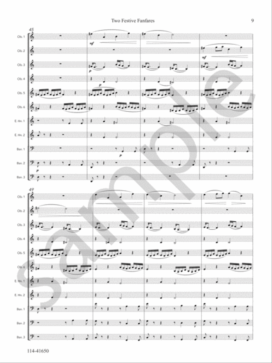 Two Festive Fanfares Chamber Music scores gallery preview page 10