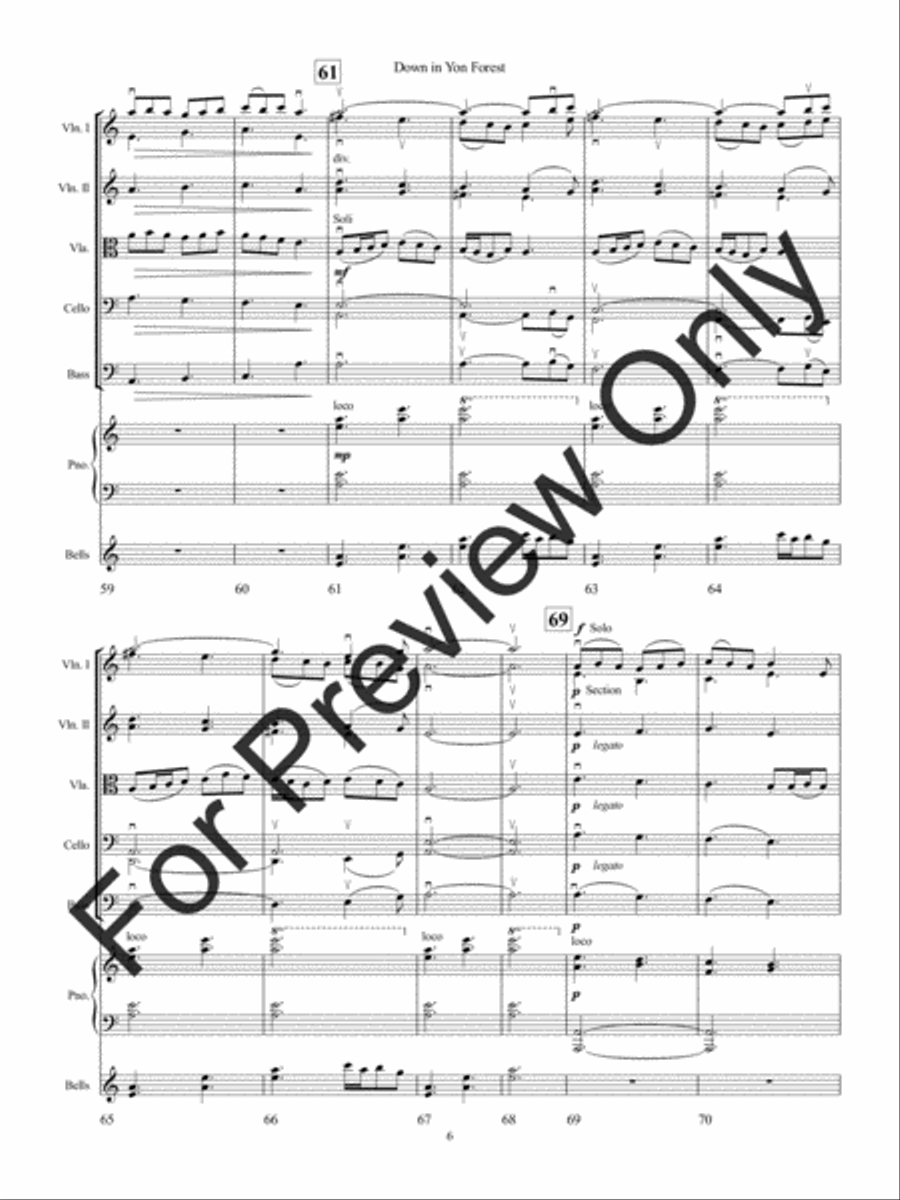 Down in Yon Forest (Score) String Orchestra scores gallery preview page 9