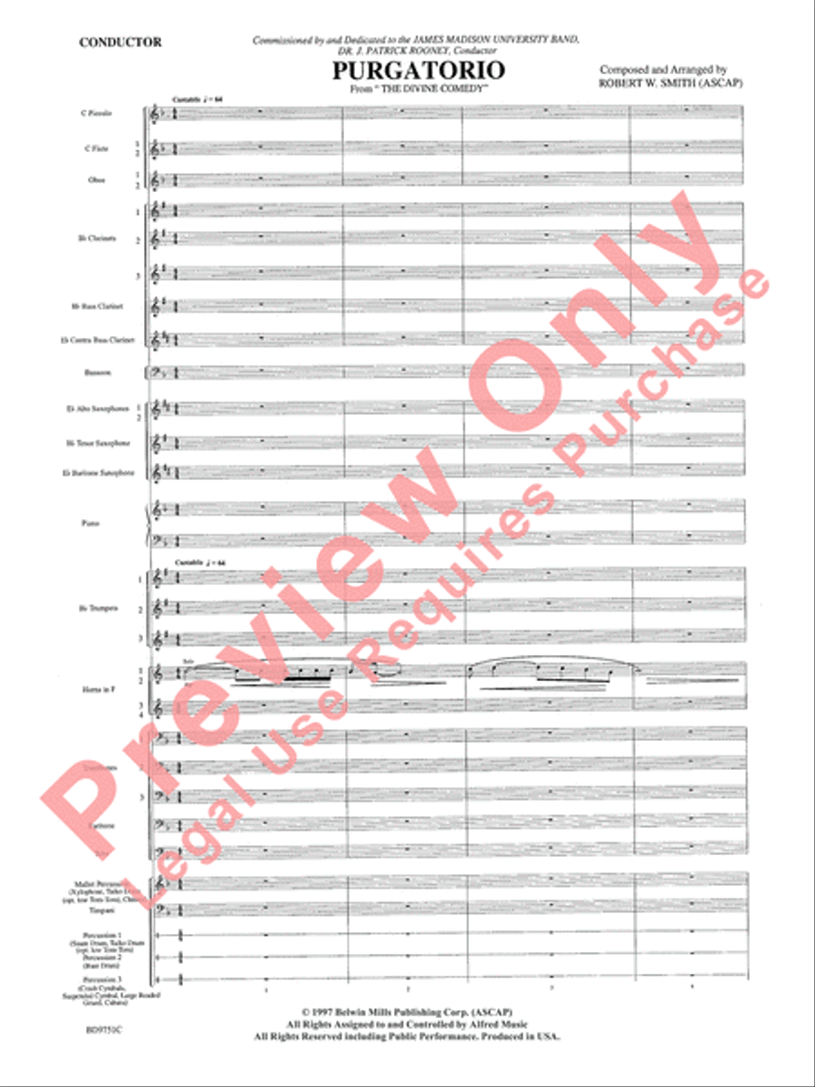 Purgatorio Concert Band scores gallery preview page 4