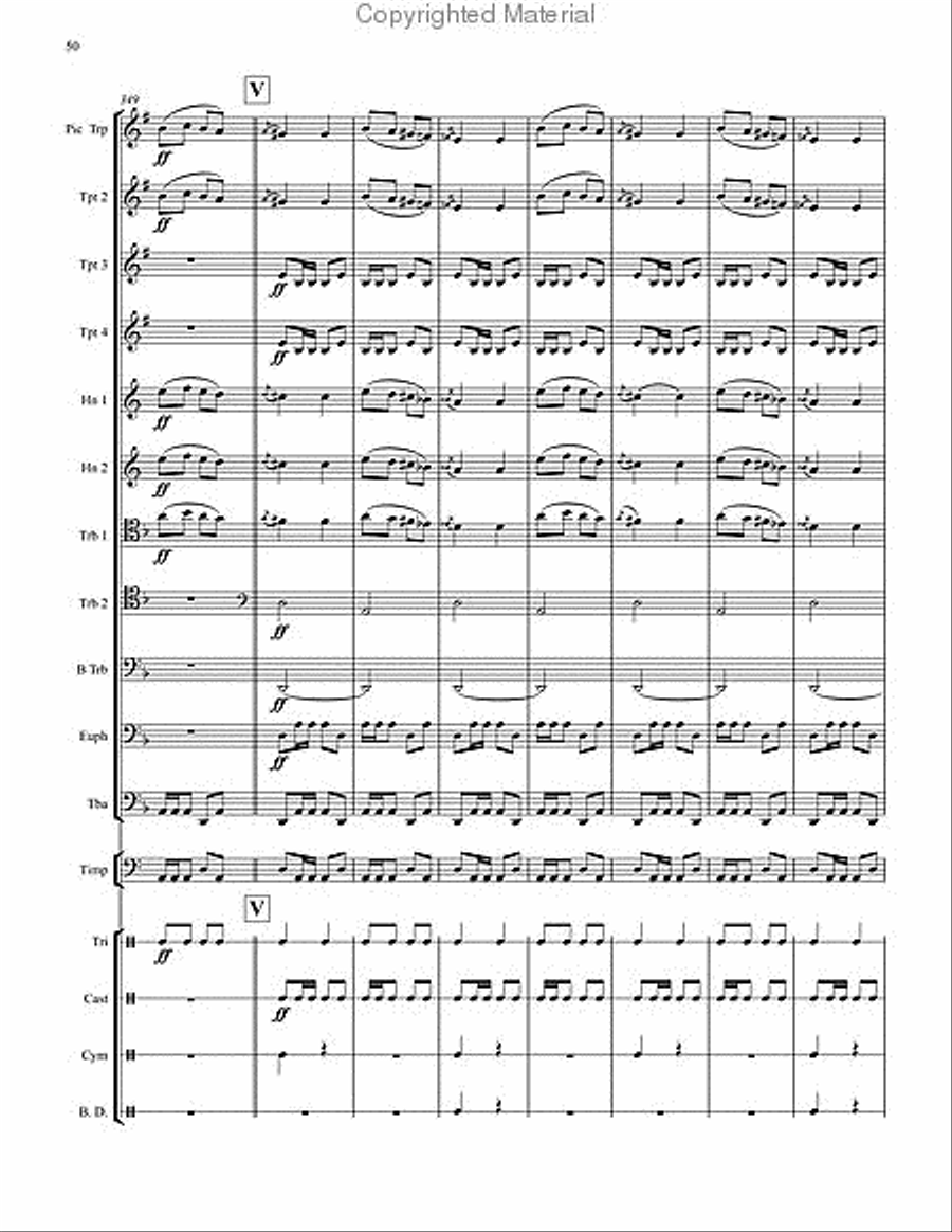 Danse Bachanale for Brass Choir with Timpani & Percussion Score scores gallery preview page 10