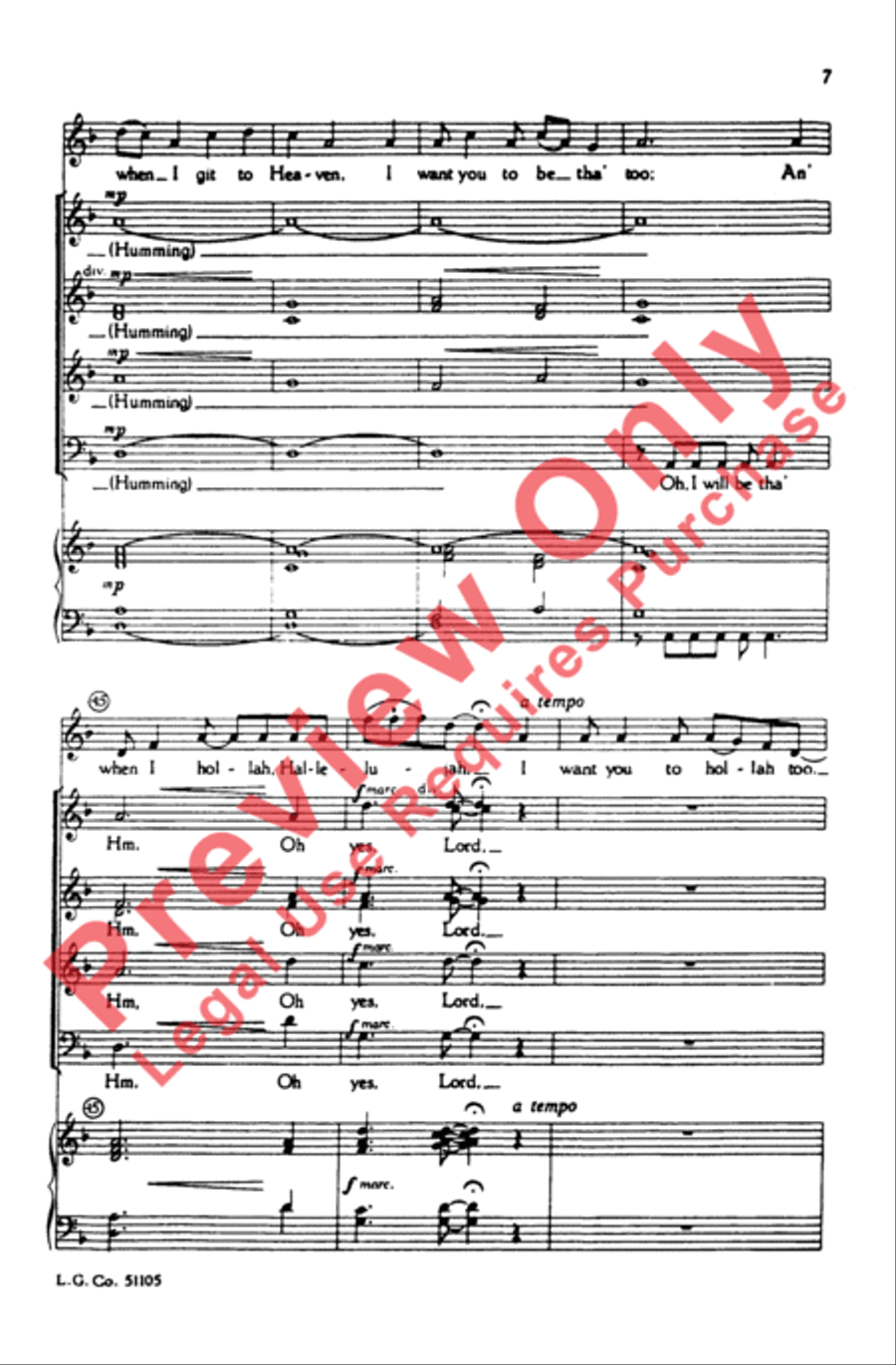 I Got a Key 4-Part scores gallery preview page 7