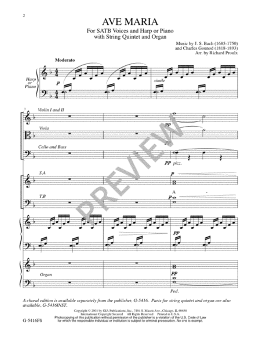 Ave Maria - Full Score and Parts Cello scores gallery preview page 2