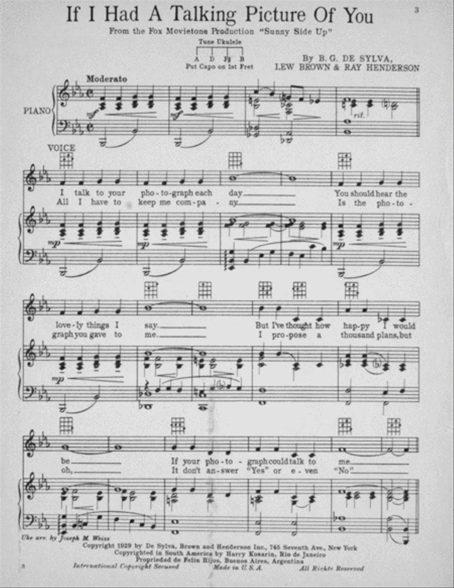 If I Had a Talking Picture of You Voice scores gallery preview page 2