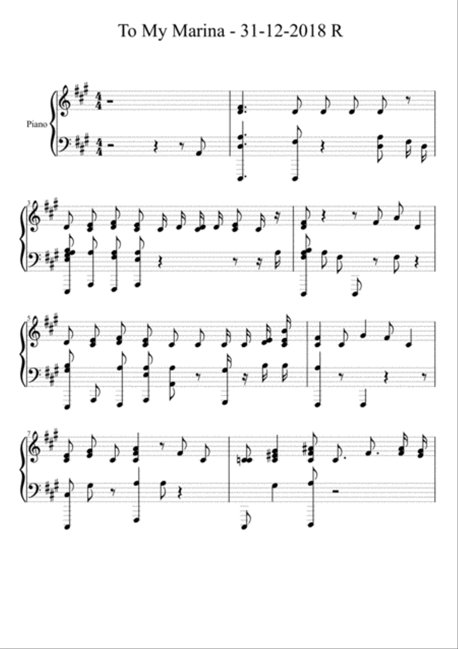 To My Marina Small Ensemble scores gallery preview page 1