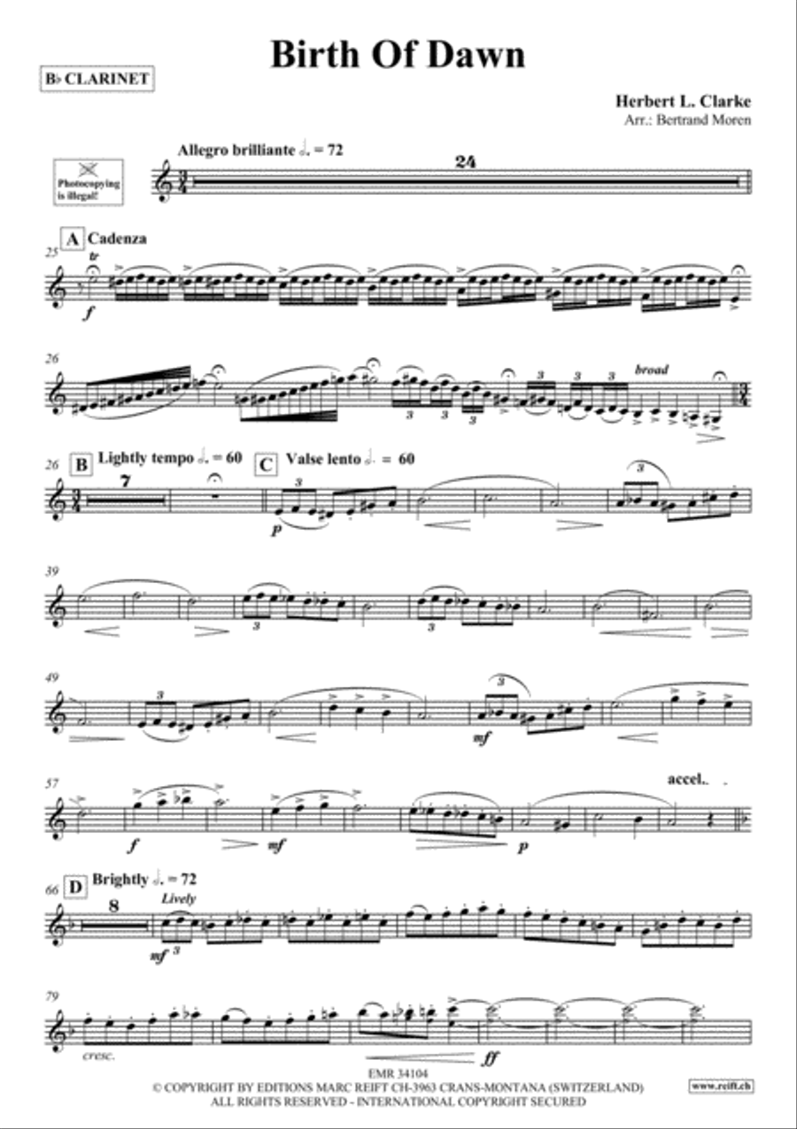 Birth Of Dawn Clarinet Solo scores gallery preview page 2
