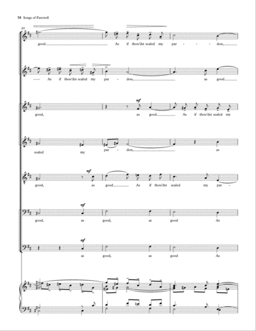Songs of Farewell Divisi scores gallery preview page 55
