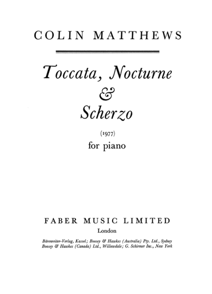 Toccata, Nocturne and Scherzo