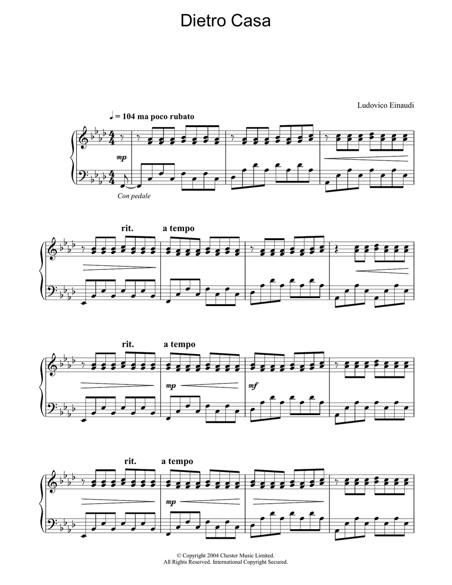 Dietro Casa Piano Solo scores gallery preview page 1