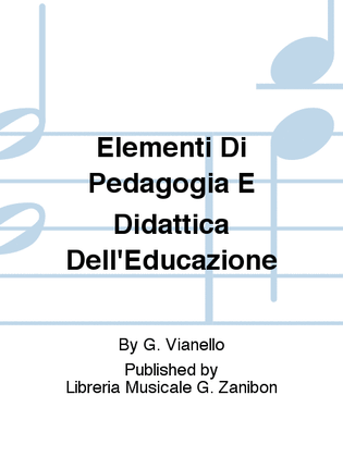 Elementi Di Pedagogia E Didattica Dell'Educazione