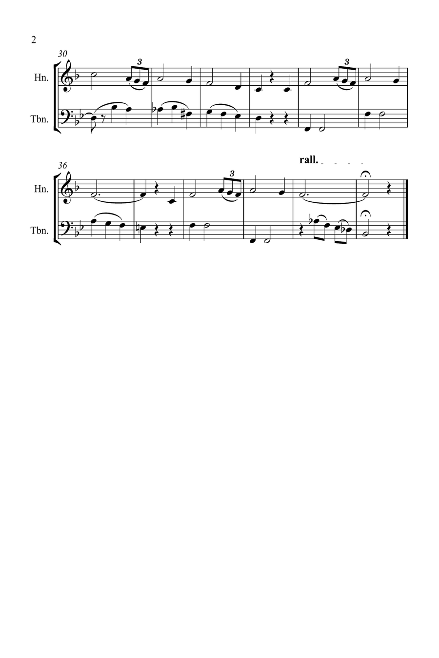Amazing Grace for Horn and Trombone Duet Brass Duet scores gallery preview page 2