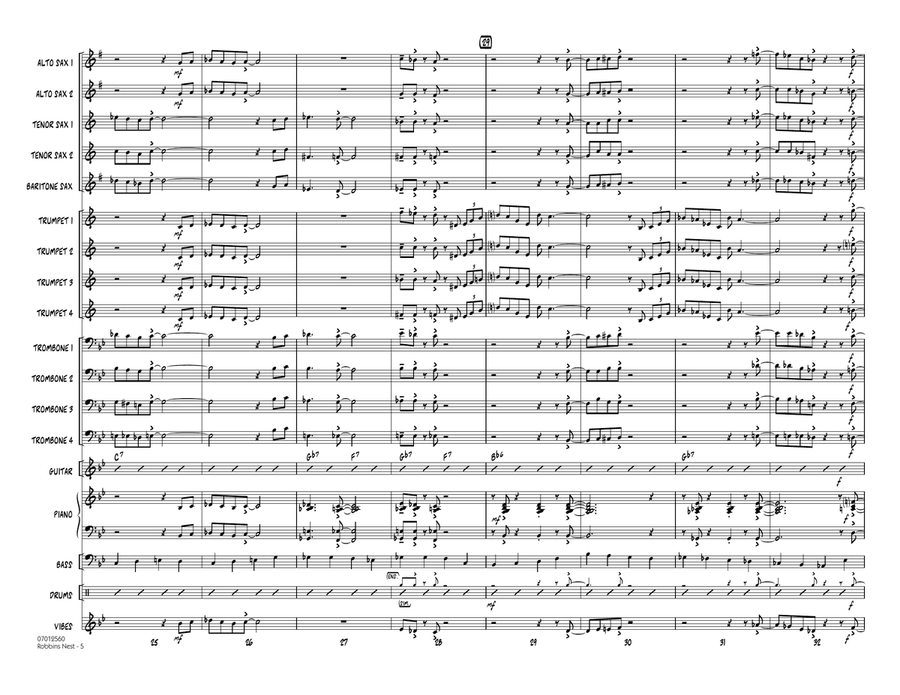 Robbins Nest - Conductor Score (Full Score) Jazz Ensemble scores gallery preview page 5