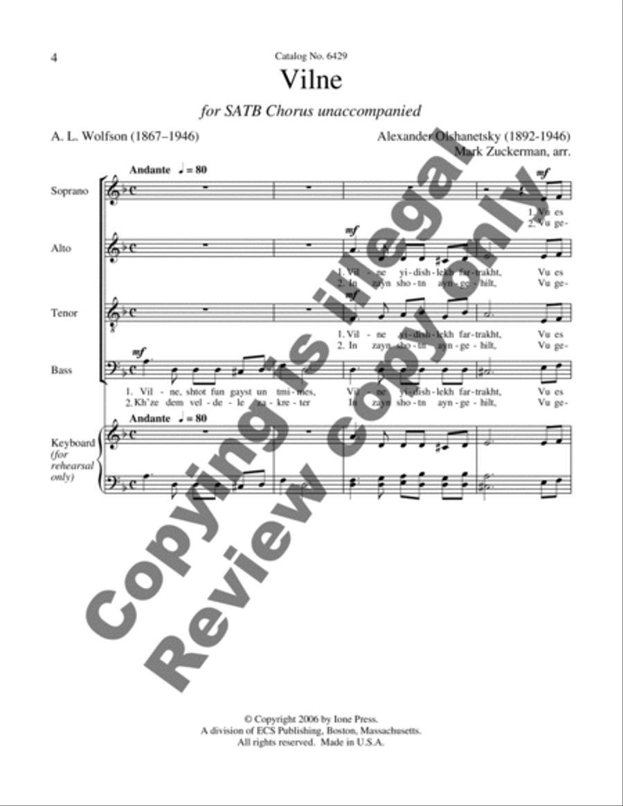 Vilne 4-Part scores gallery preview page 6