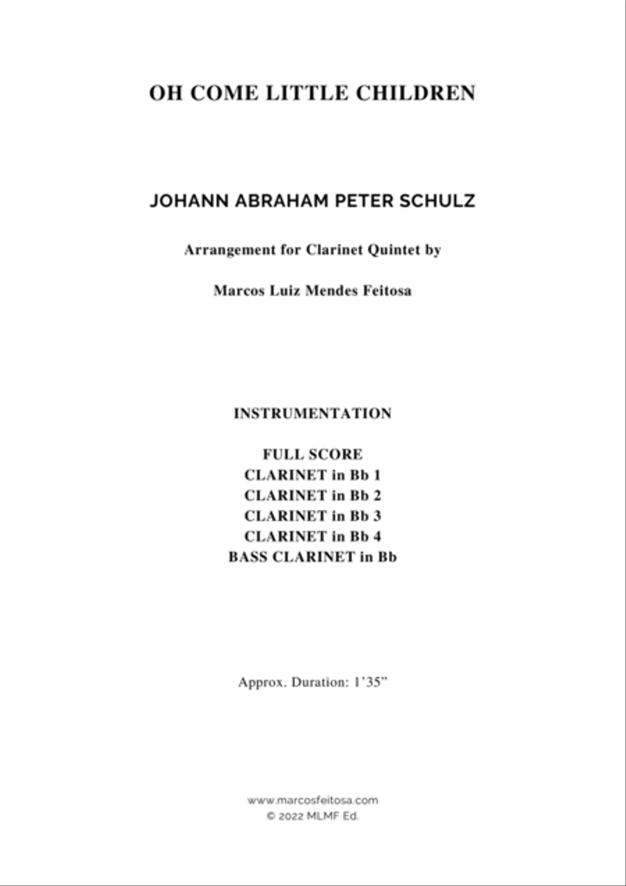 Oh Come Little Children - Clarinet Quintet Clarinet Quintet scores gallery preview page 2