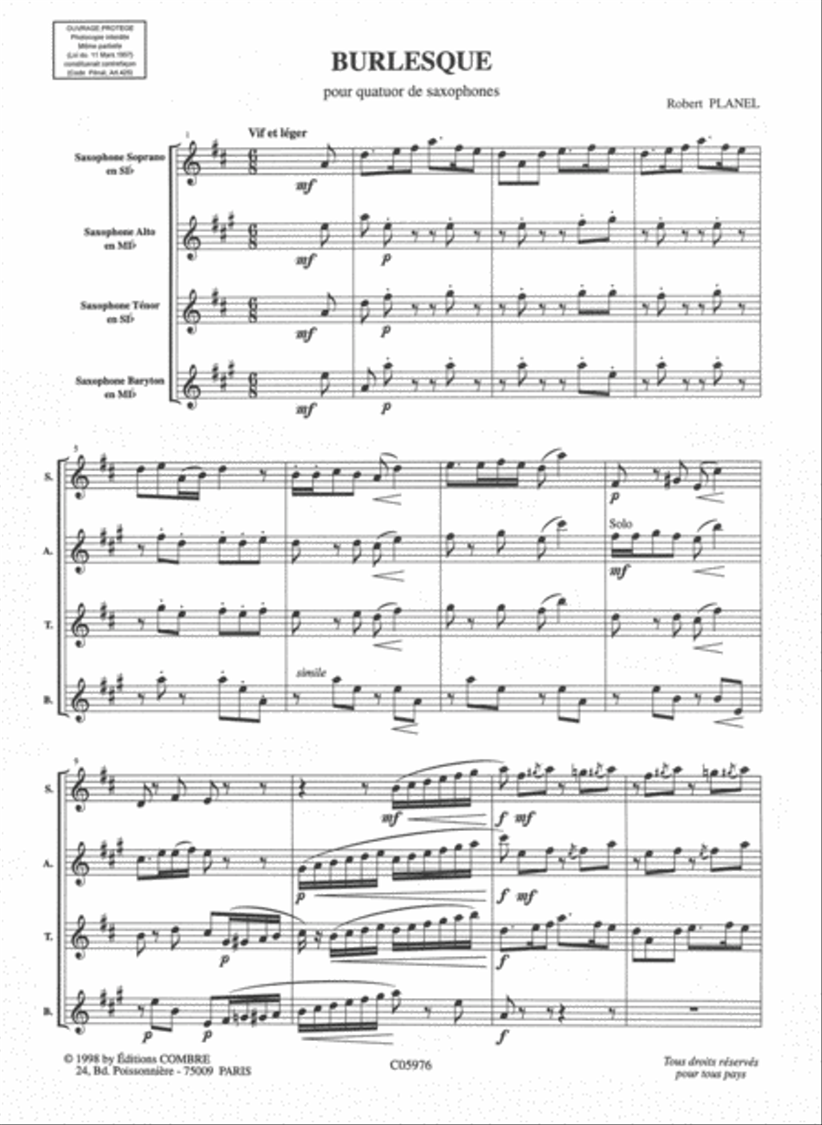 Burlesque Saxophone Quartet scores gallery preview page 2