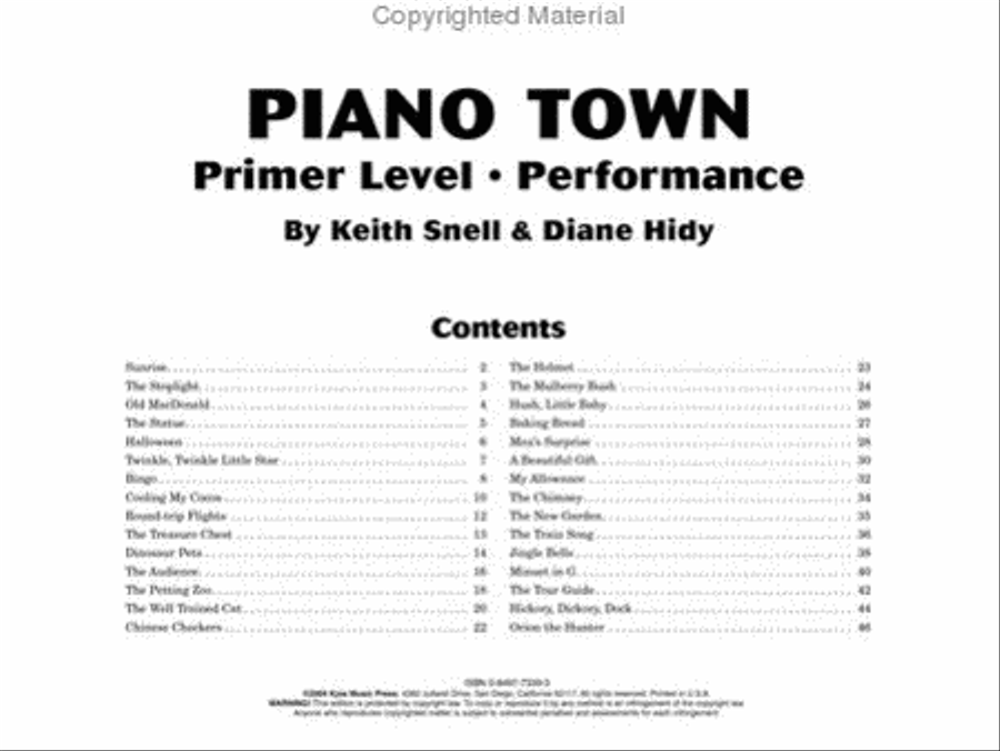Piano Town, Performance - Primer Piano Method scores gallery preview page 2