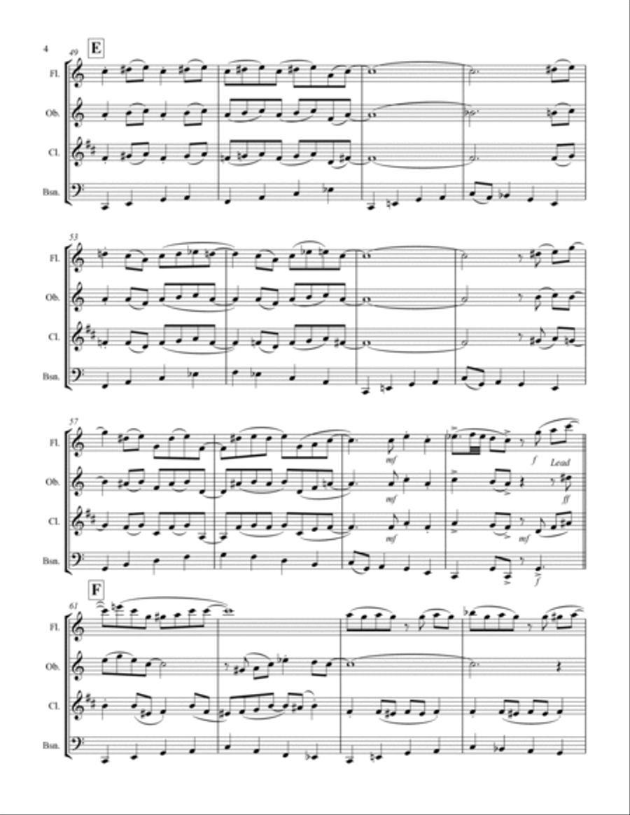 St. Louis Blues (for Woodwind Quartet) Woodwind Quartet scores gallery preview page 5