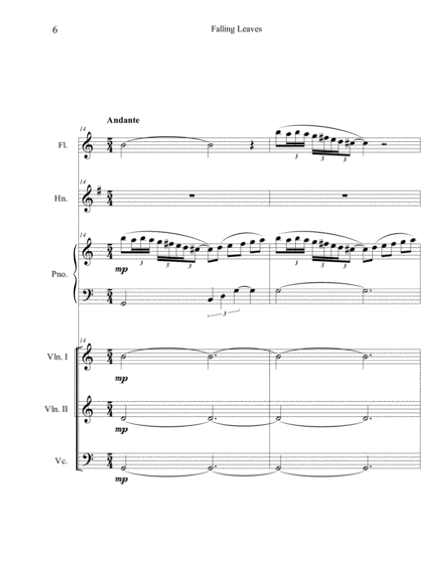 Falling Leaves Small Ensemble scores gallery preview page 6