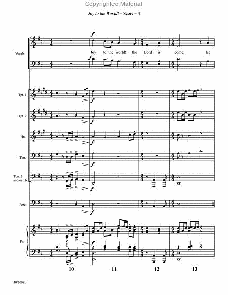 Joy to the World! - Brass and Percussion Score and Parts