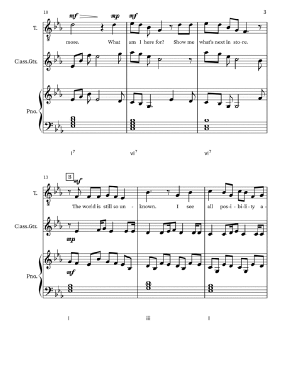 The Sea Of Possibility Piano, Vocal, Guitar scores gallery preview page 3
