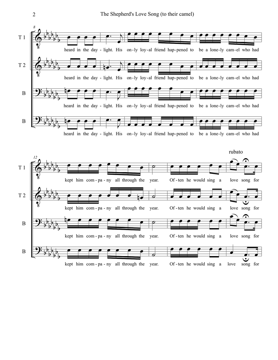 The Shepherds' Love Song (To Their Camel) 3-Part scores gallery preview page 3