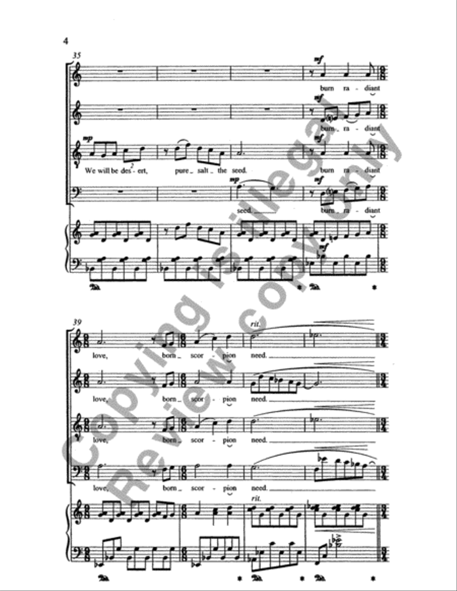 I Will Be Earth (Choral Score) SSATB scores gallery preview page 5