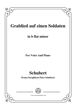 Schubert-Grablied auf einen Soldaten,in b flat minor,for Voice&Piano