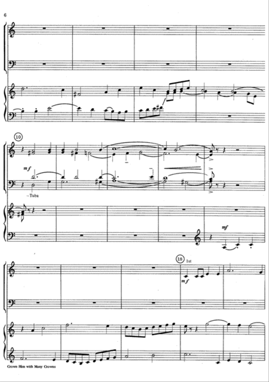 Crown Him with Many Crowns Tuba scores gallery preview page 6